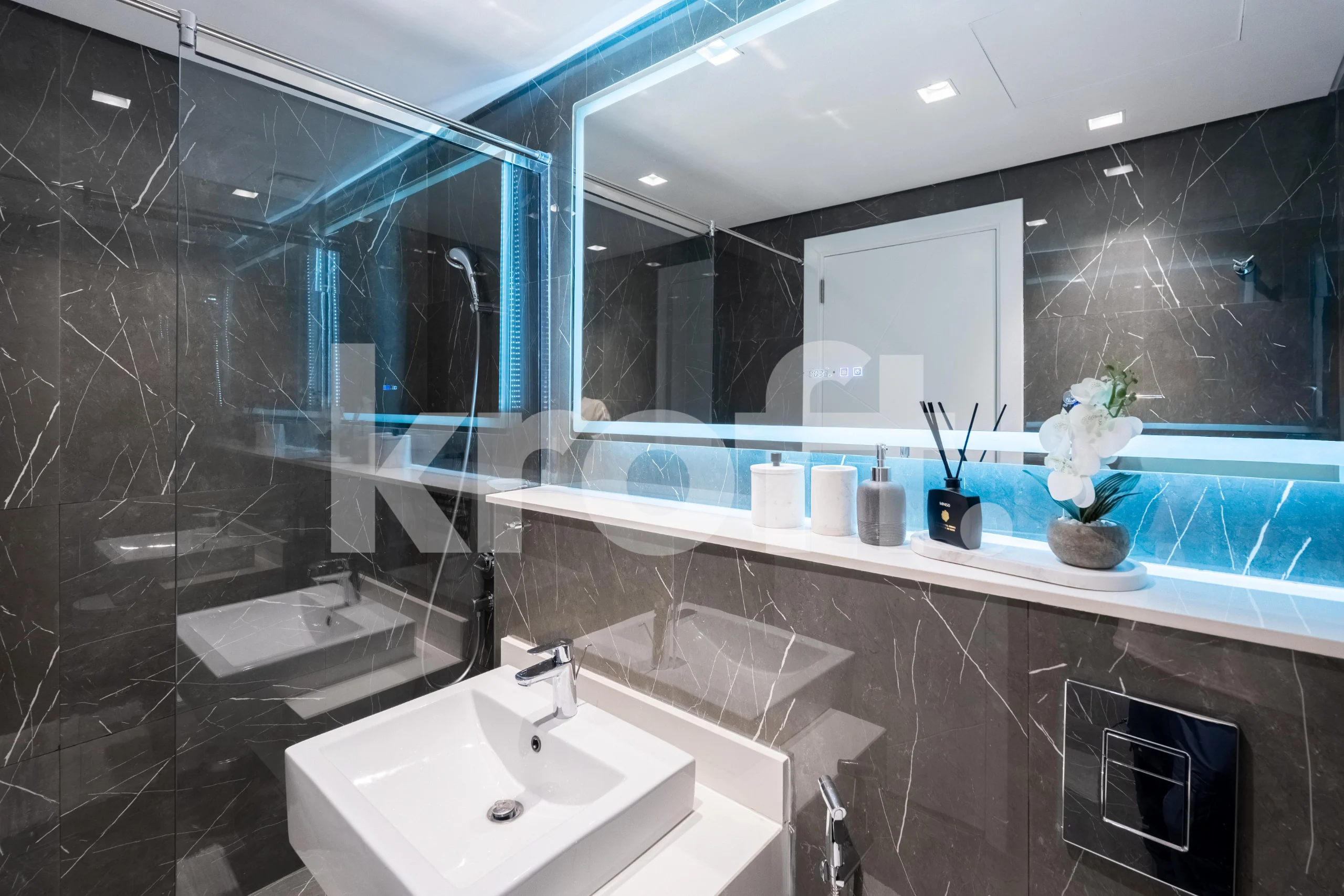 Bathroom — Dark Marble LED